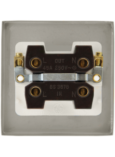 45A 1 Gang Double Pole Polished Brass Cooker Switch (VPBR200WH)
